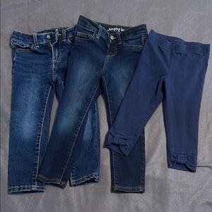 Kids' Blue Jeans and Leggings Set